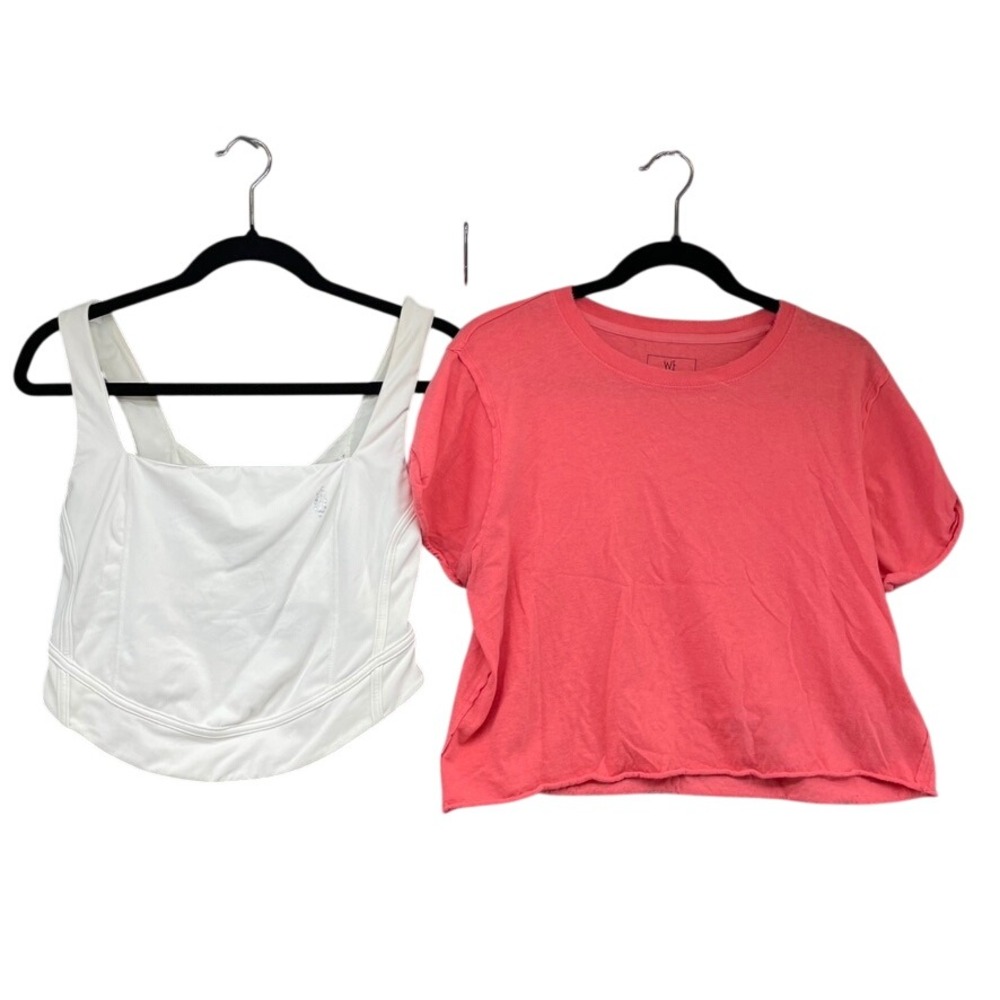 Free People Movement We The‎ Free Top Bundle Womens Medium Pink White Activewear